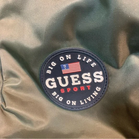 Guess Green Messenger Bag with Adjustable Strap and zipper pockets